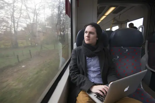 Reiziger In Trein