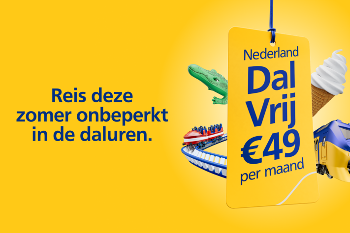 Nederland Dal Vrij: deze zomer onbeperkt reizen voor €49 per maand